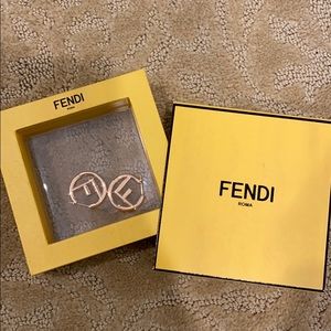 Fendi rose gold hoop earrings.